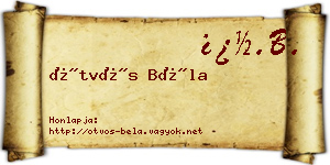 Ötvös Béla névjegykártya