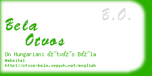 bela otvos business card